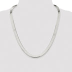 Sterling Silver Rhodium-plated 8mm Magic Herringbone Chain