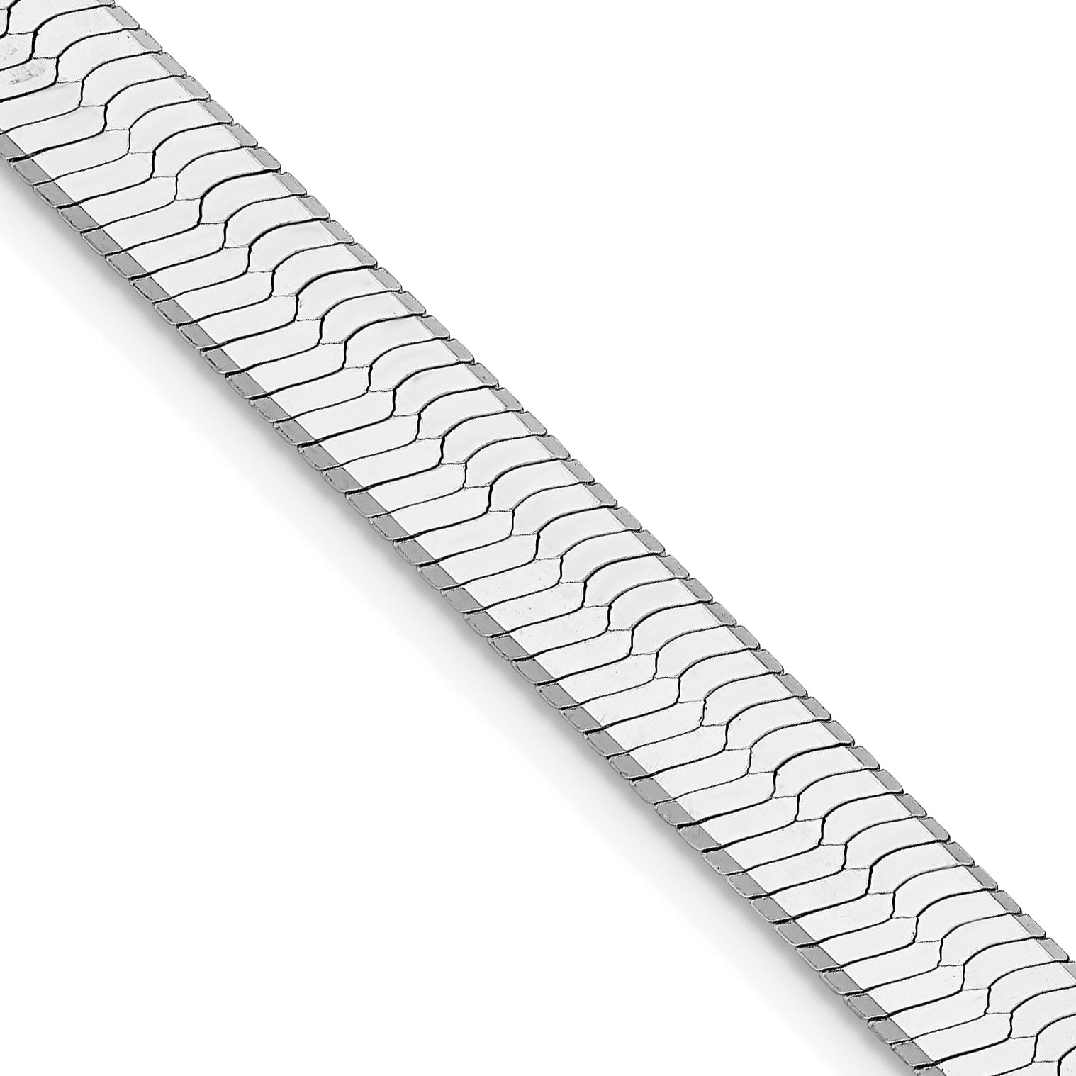 Sterling Silver Rhodium-plated 8mm Magic Herringbone Chain