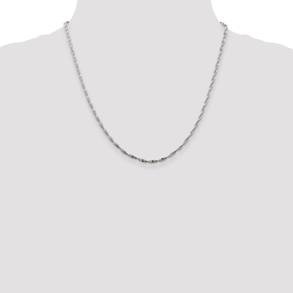 Sterling Silver 2mm Twisted Herringbone Chain