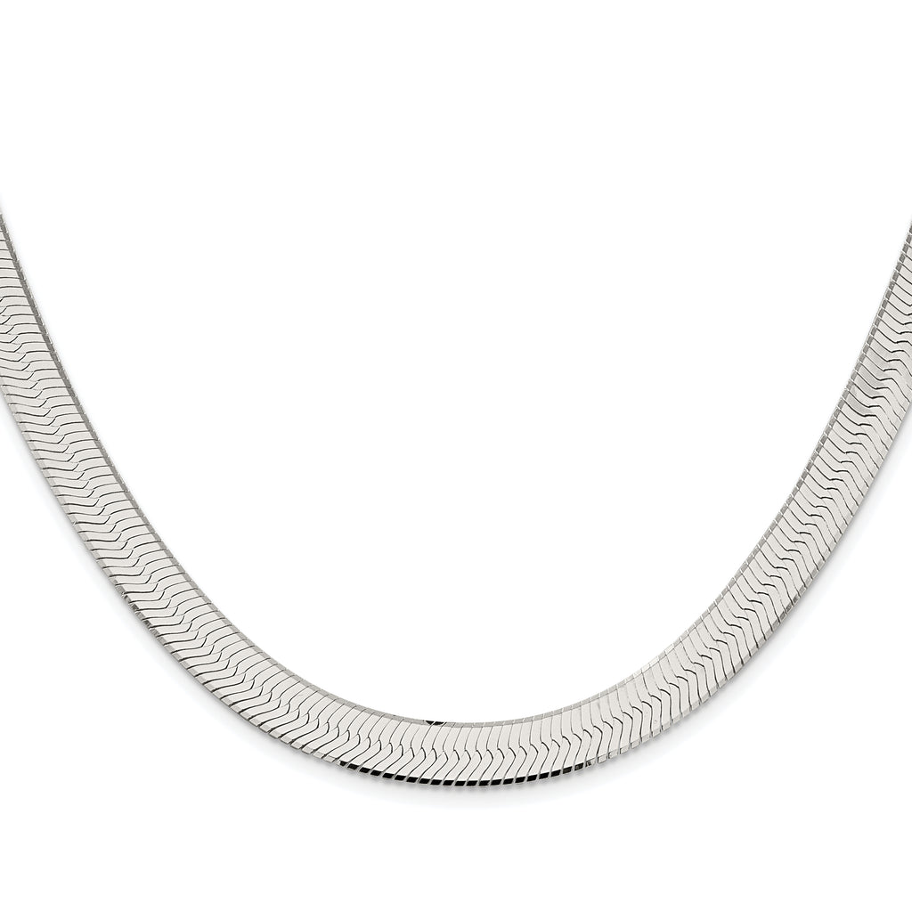 Sterling Silver Rhodium-plated 8.75mm Magic Herringbone Chain