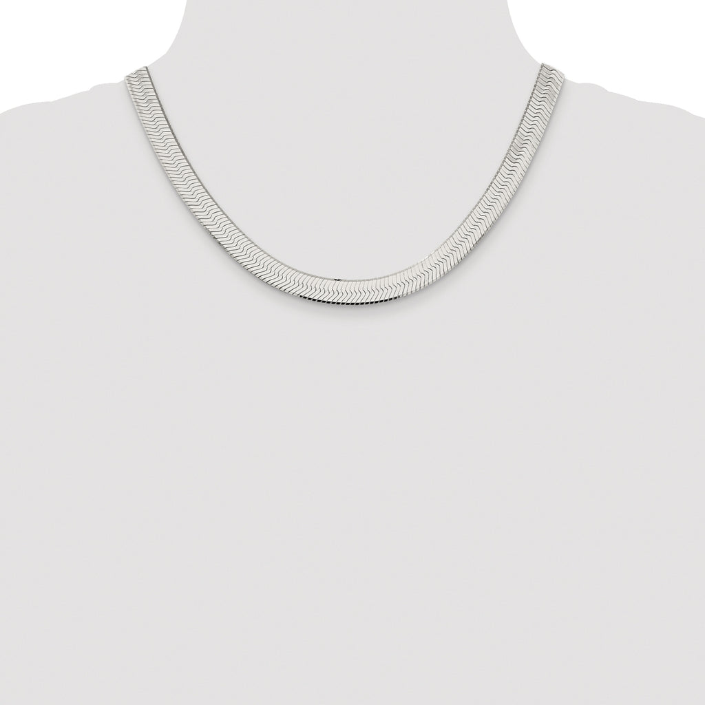 Sterling Silver Rhodium-plated 8.75mm Magic Herringbone Chain