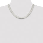 Sterling Silver Rhodium-plated 8.75mm Magic Herringbone Chain