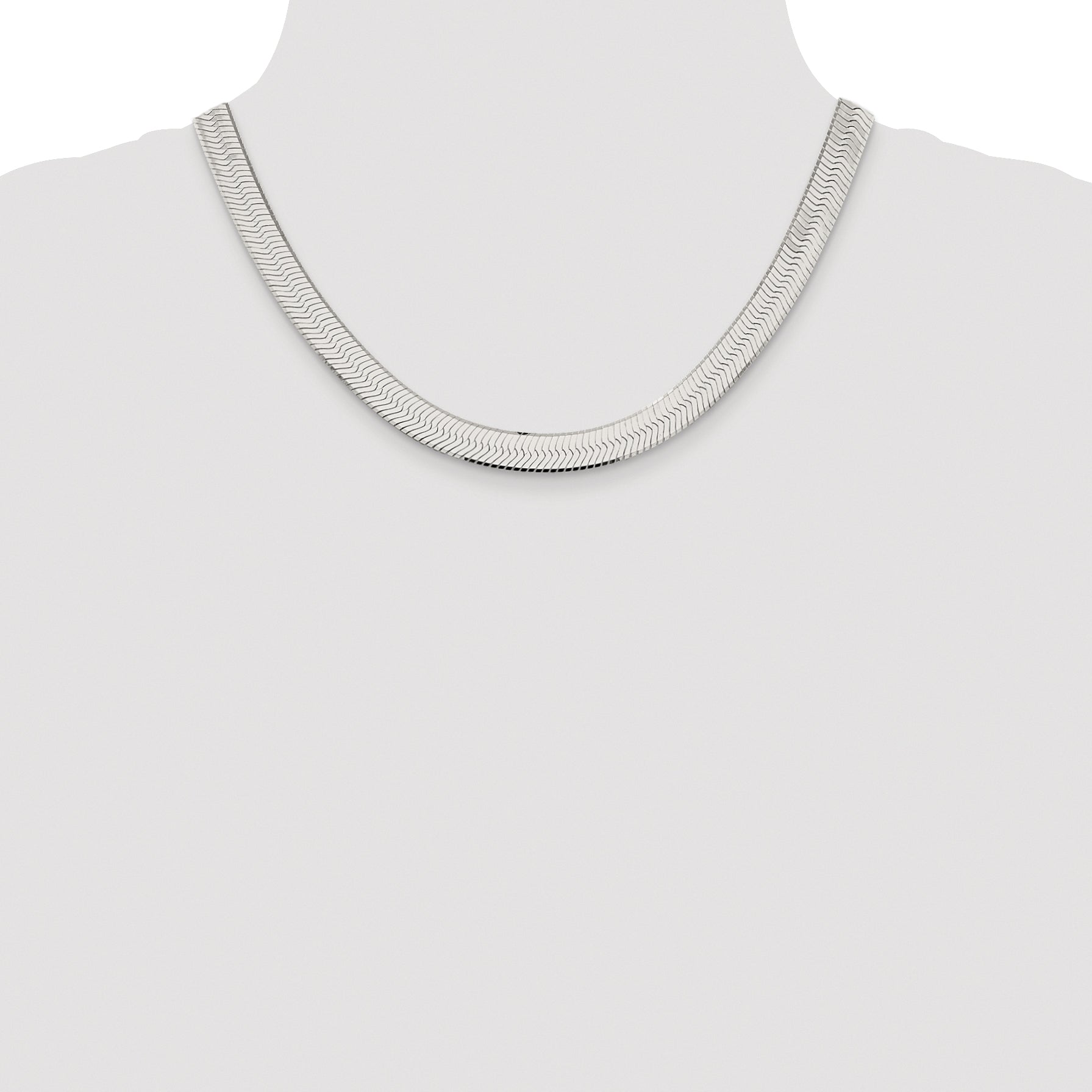 Sterling Silver Rhodium-plated 8.75mm Magic Herringbone Chain