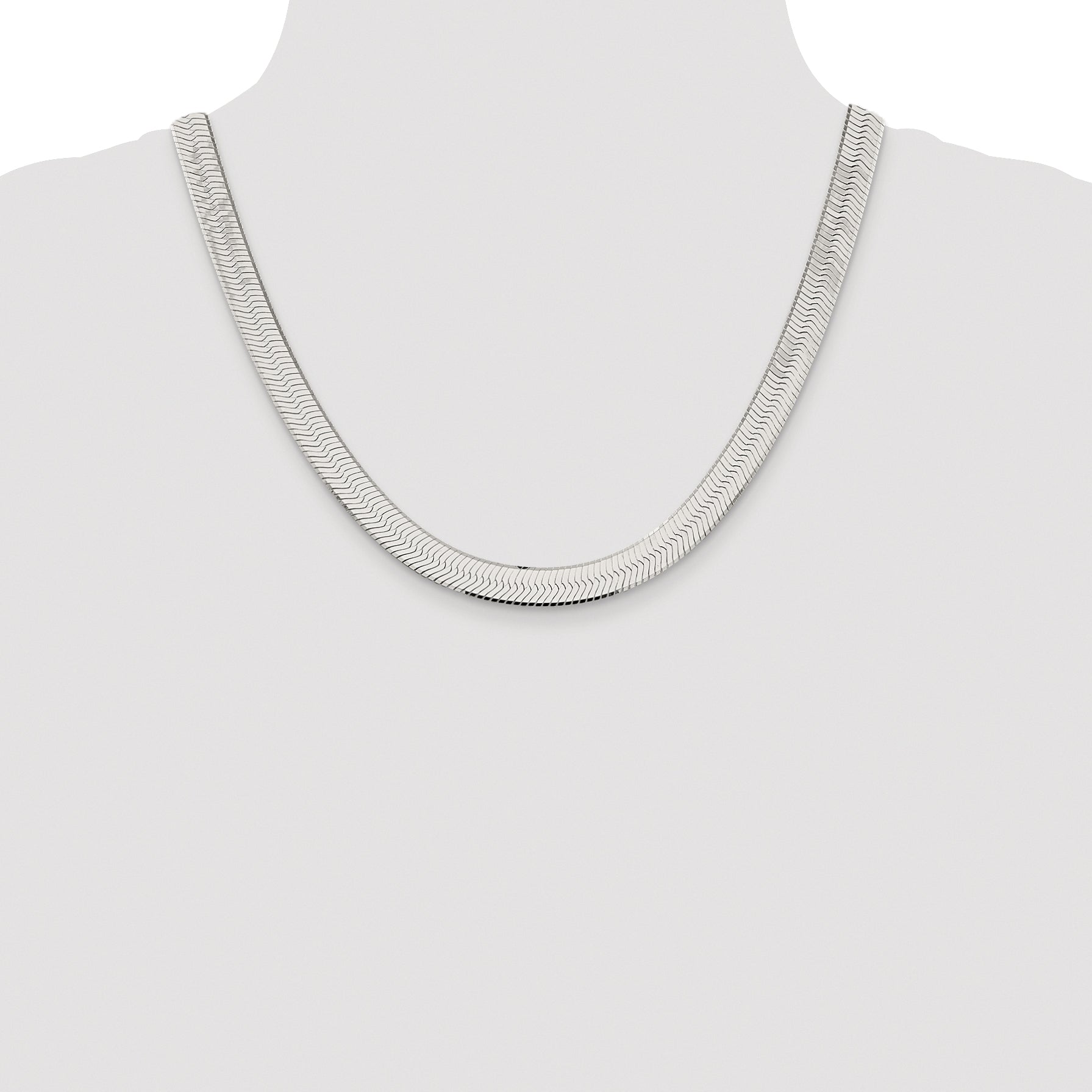 Sterling Silver Rhodium-plated 8.75mm Magic Herringbone Chain