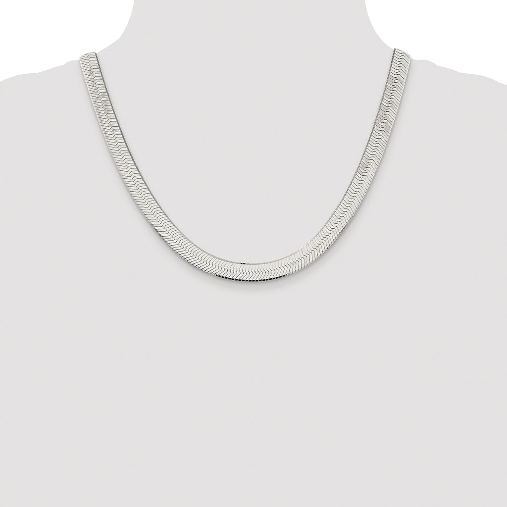Sterling Silver Rhodium-plated 8.75mm Magic Herringbone Chain
