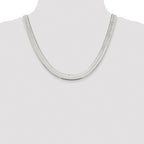 Sterling Silver Rhodium-plated 8.75mm Magic Herringbone Chain
