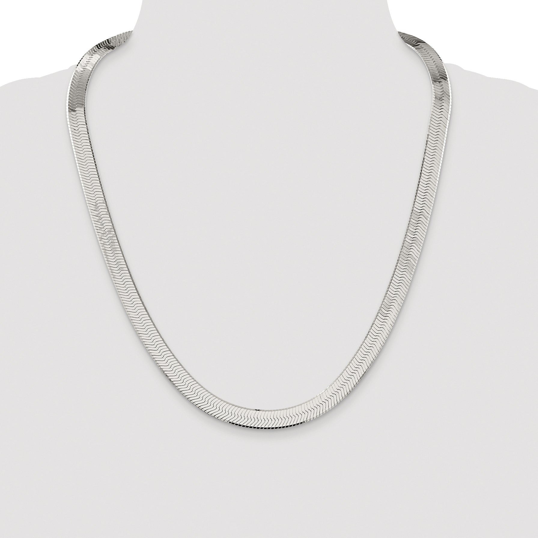 Sterling Silver Rhodium-plated 8.75mm Magic Herringbone Chain