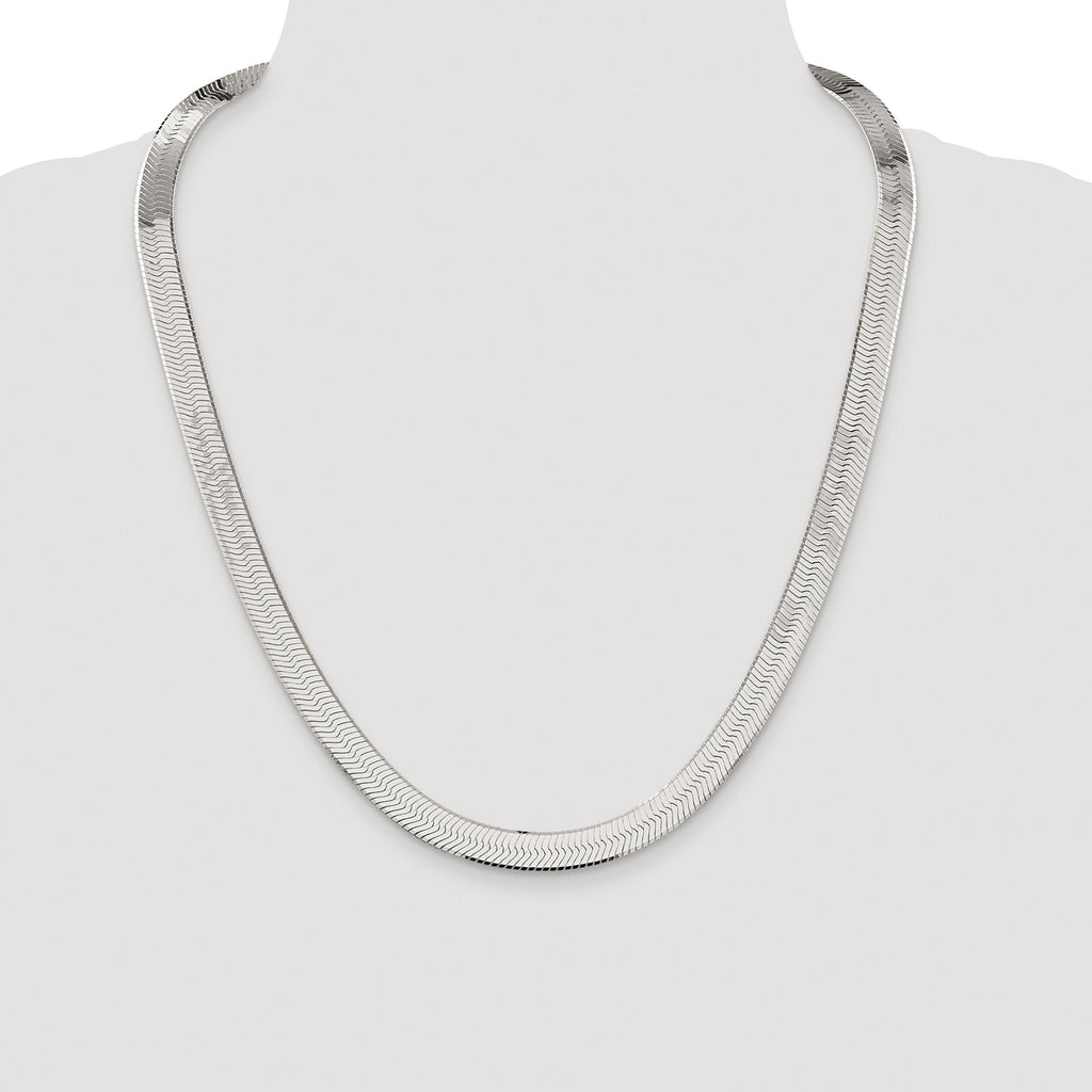Sterling Silver Rhodium-plated 8.75mm Magic Herringbone Chain