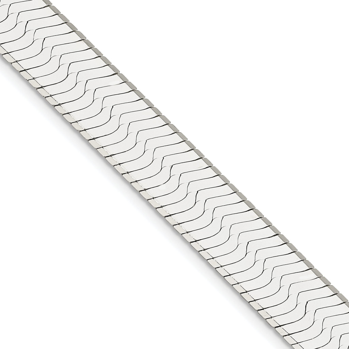 Herringbone Chain Necklace in Sterling Silver, 10.5mm, 18–24 Inch - Sophia Jewelers Main image