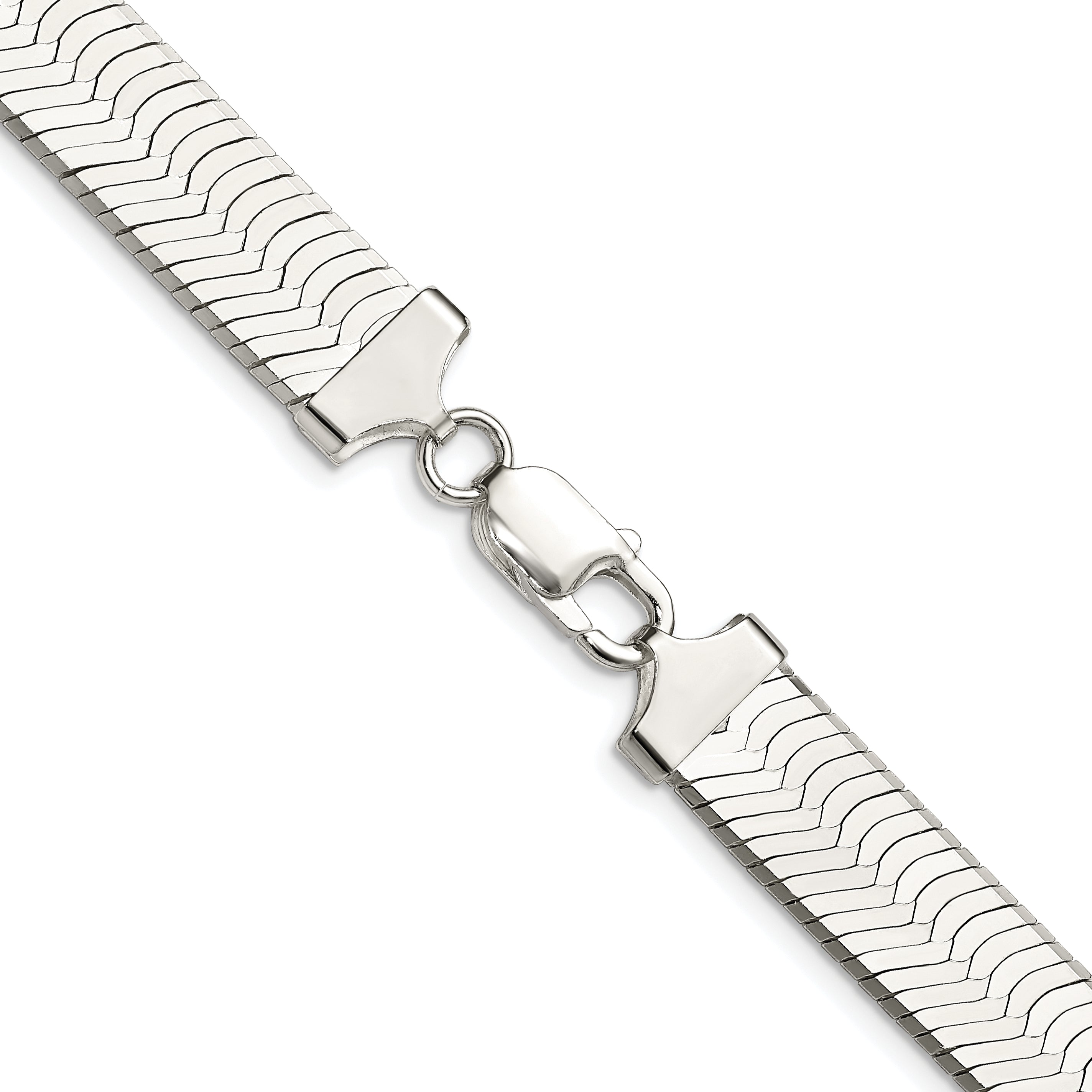 Sterling Silver Rhodium-plated 10.5mm Magic Herringbone Chain