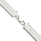 Sterling Silver Rhodium-plated 10.5mm Magic Herringbone Chain