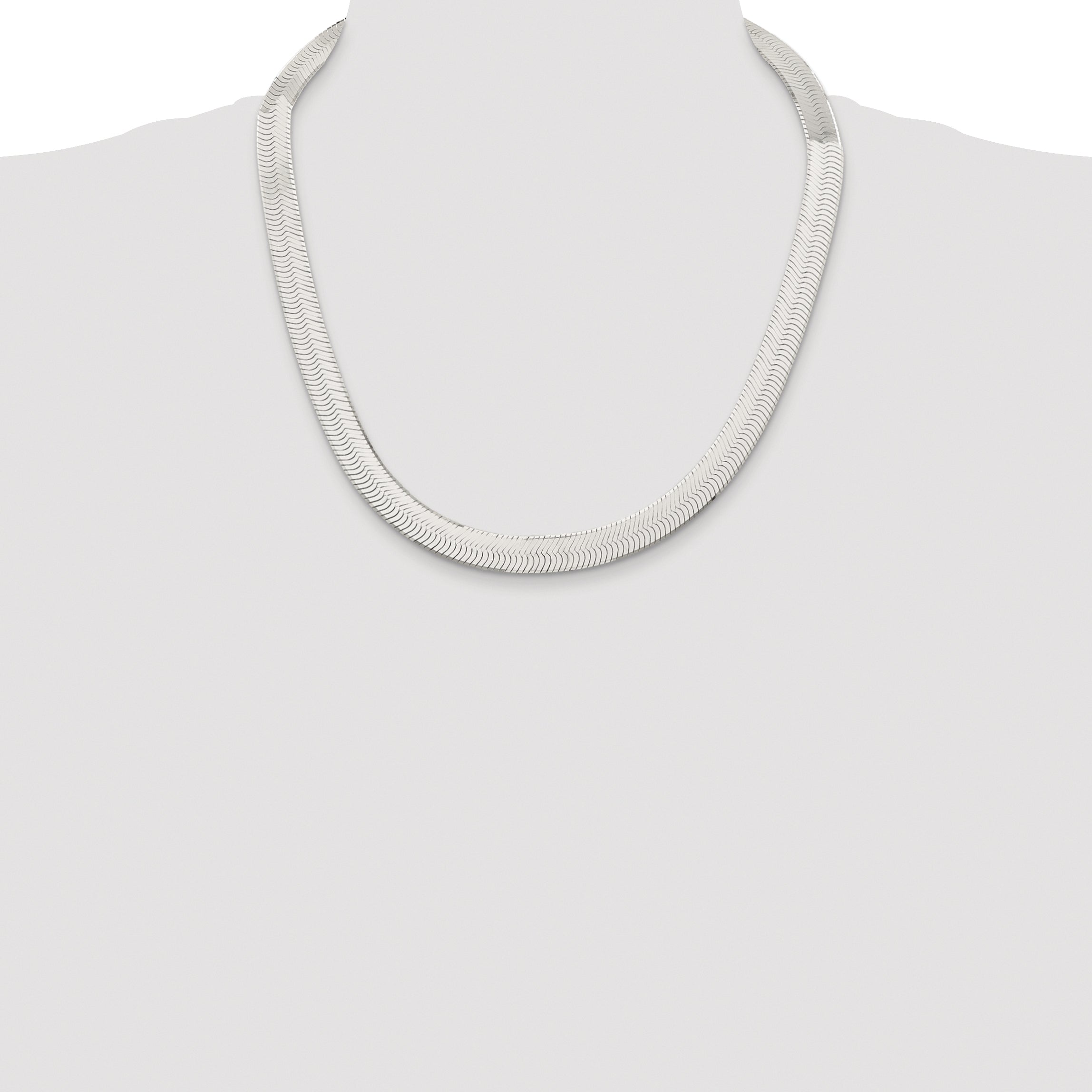 Sterling Silver Rhodium-plated 10.5mm Magic Herringbone Chain