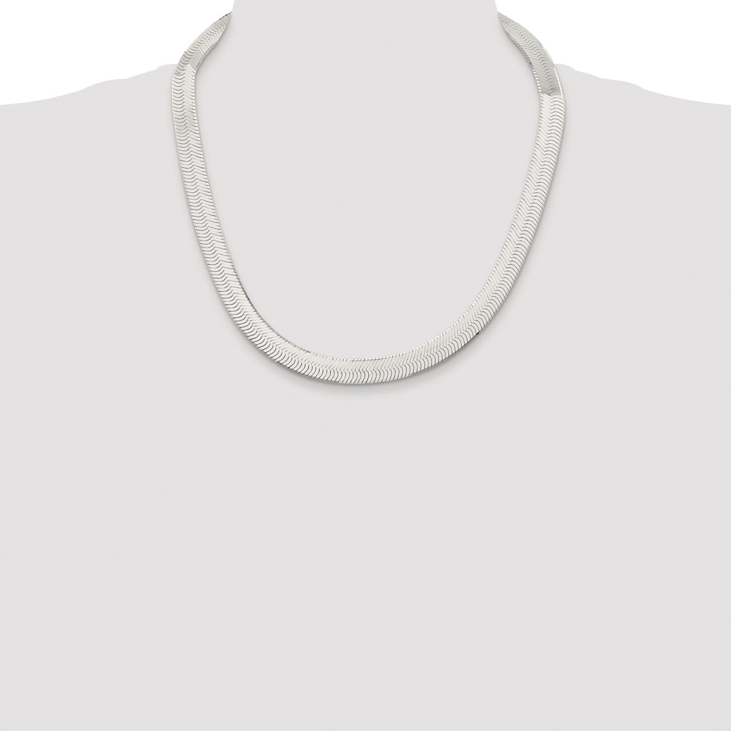 Sterling Silver Rhodium-plated 10.5mm Magic Herringbone Chain