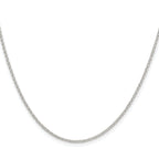 Sterling Silver Rhodium-plated 1.5mm Diamond-Cut Rolo Cable Chain