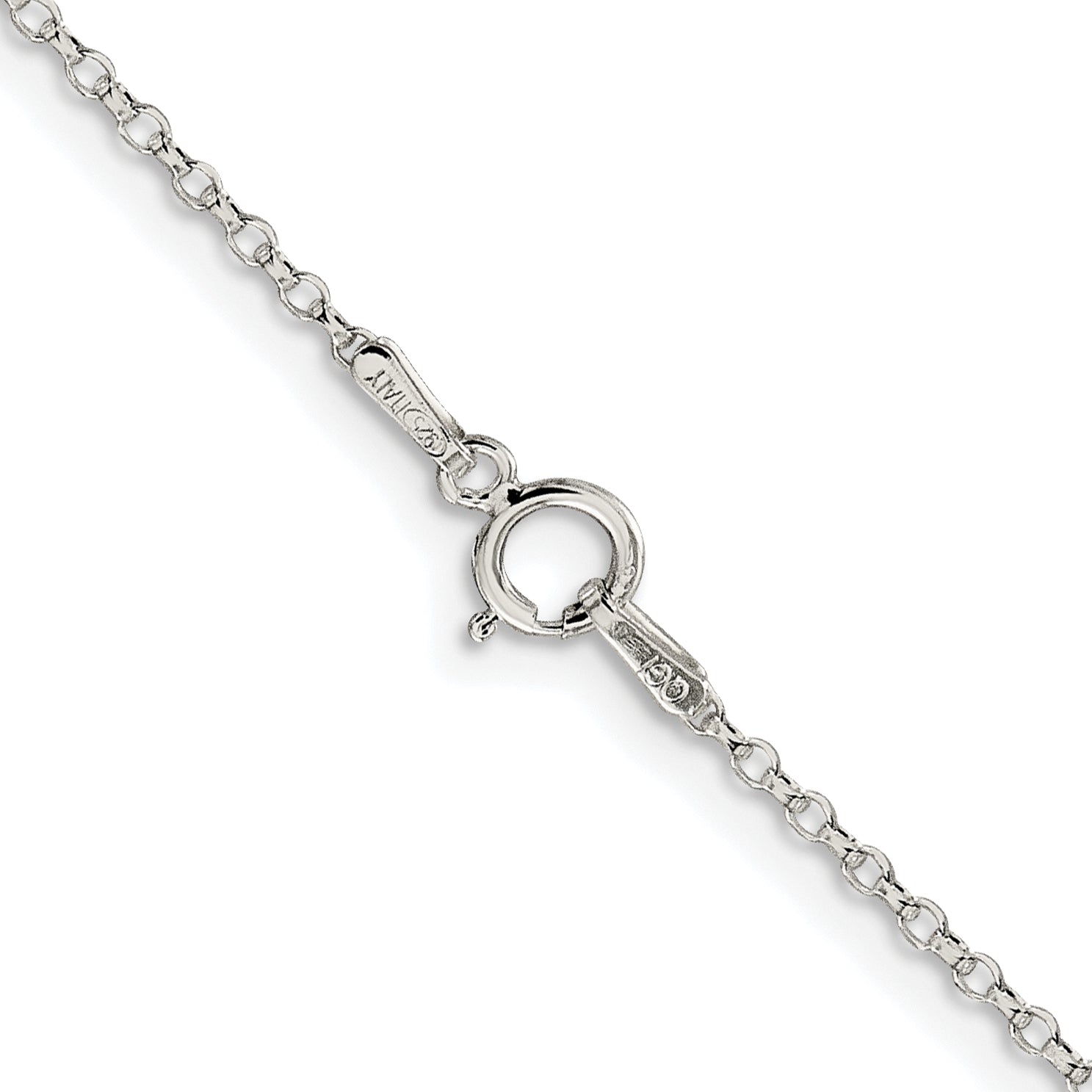 Sterling Silver Rhodium-plated 1.5mm Diamond-Cut Rolo Cable Chain