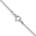 Sterling Silver Rhodium-Plated Diamond-Cut Rolo Chain Necklace 1.5mm