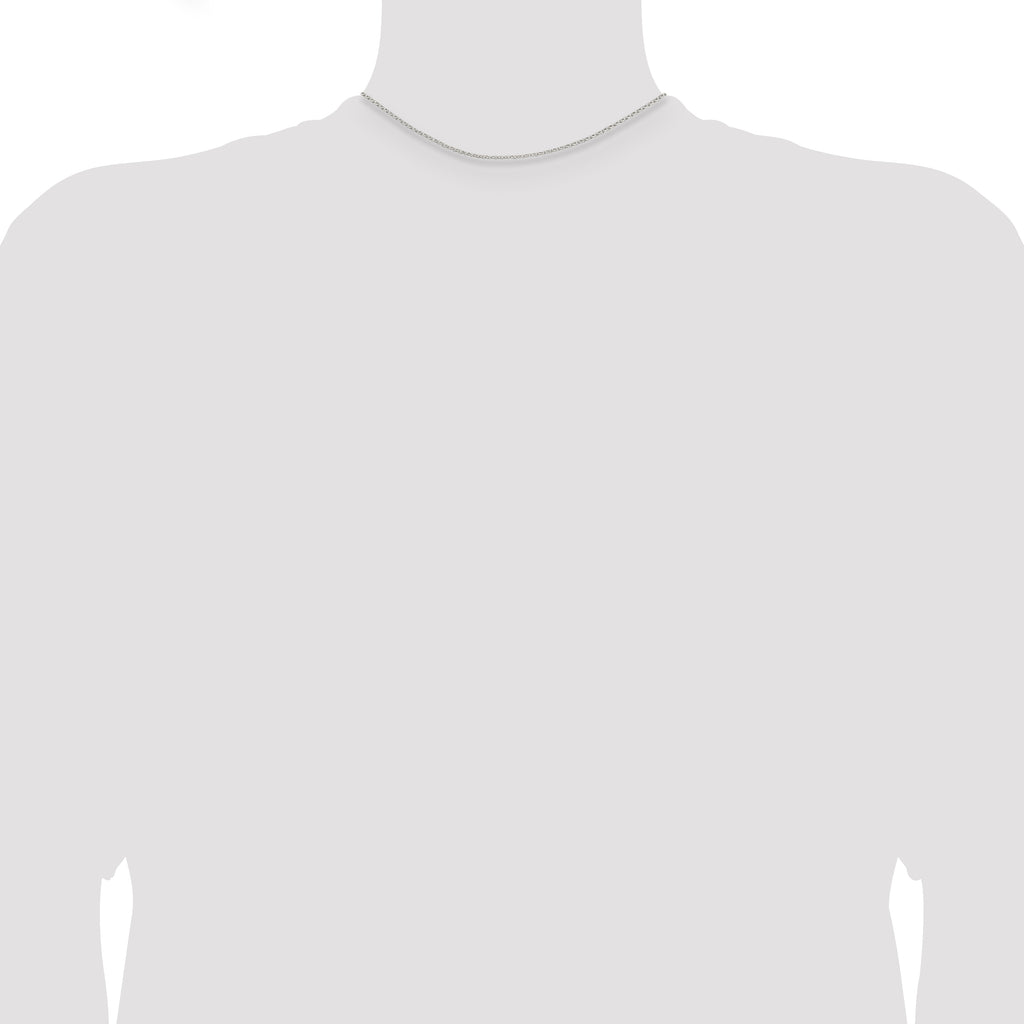 Sterling Silver Rhodium-Plated Diamond-Cut Rolo Chain Necklace 1.5mm
