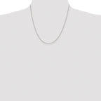 Sterling Silver Rhodium-plated 1.5mm Diamond-cut Rolo Cable Chain