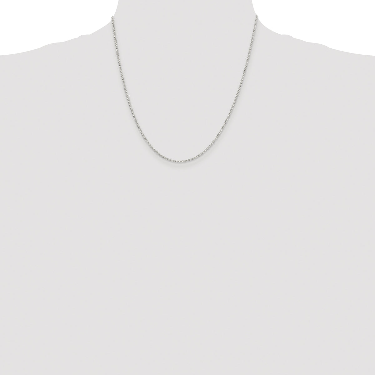 Sterling Silver Rhodium-plated 1.5mm Diamond-cut Rolo Cable Chain
