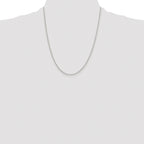 Sterling Silver Rhodium-plated 1.5mm Diamond-cut Rolo Cable Chain