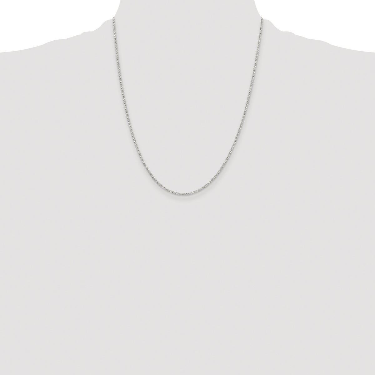 Sterling Silver Rhodium-plated 1.5mm Diamond-cut Rolo Cable Chain