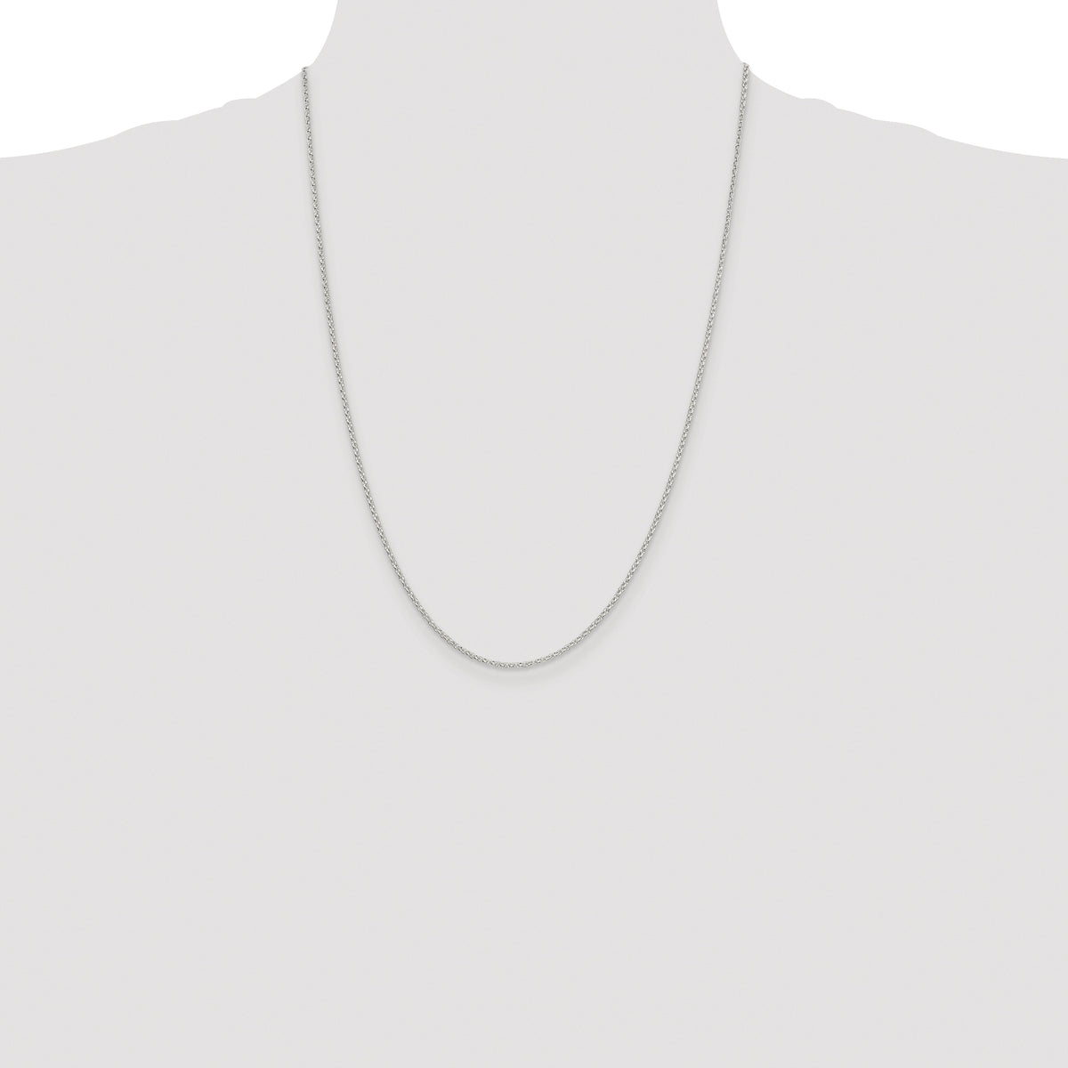 Sterling Silver Rhodium-plated 1.5mm Diamond-cut Rolo Cable Chain