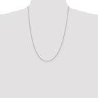 Sterling Silver Rhodium-plated 1.5mm Diamond-cut Rolo Cable Chain