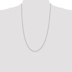 Sterling Silver Rhodium-plated 1.5mm Diamond-cut Rolo Cable Chain