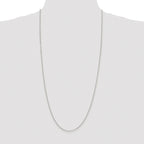 Sterling Silver Rhodium-plated 1.5mm Diamond-cut Rolo Cable Chain