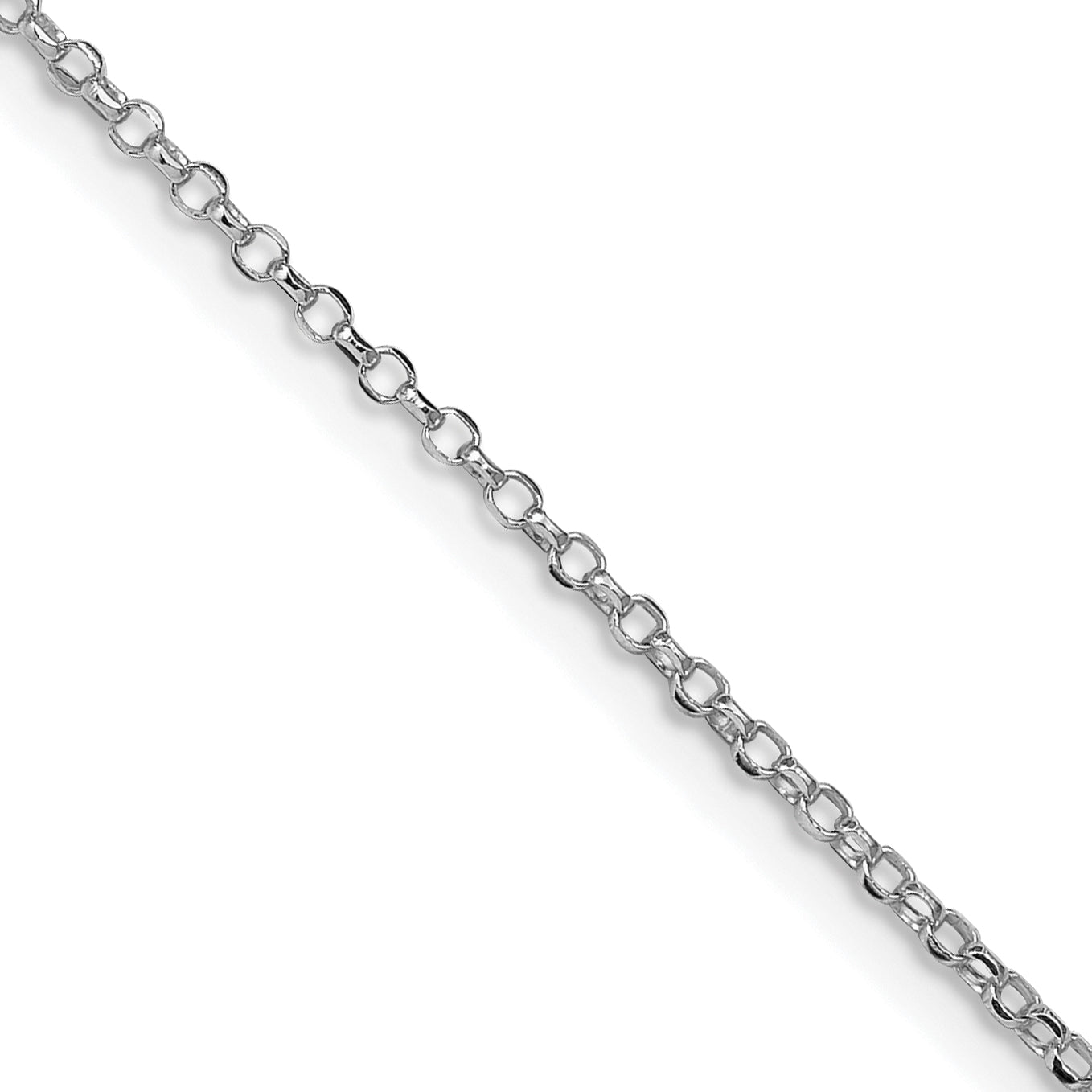 Sterling Silver Rhodium-Plated Diamond-Cut Rolo Chain Necklace 1.5mm