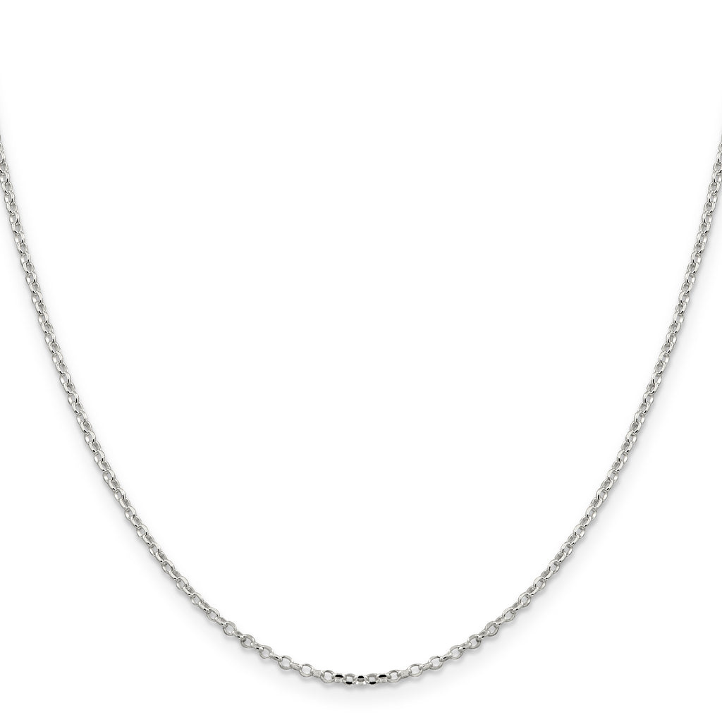 Sterling Silver 1.75mm Diamond-Cut With Extension ext. Rolo Cable Chain
