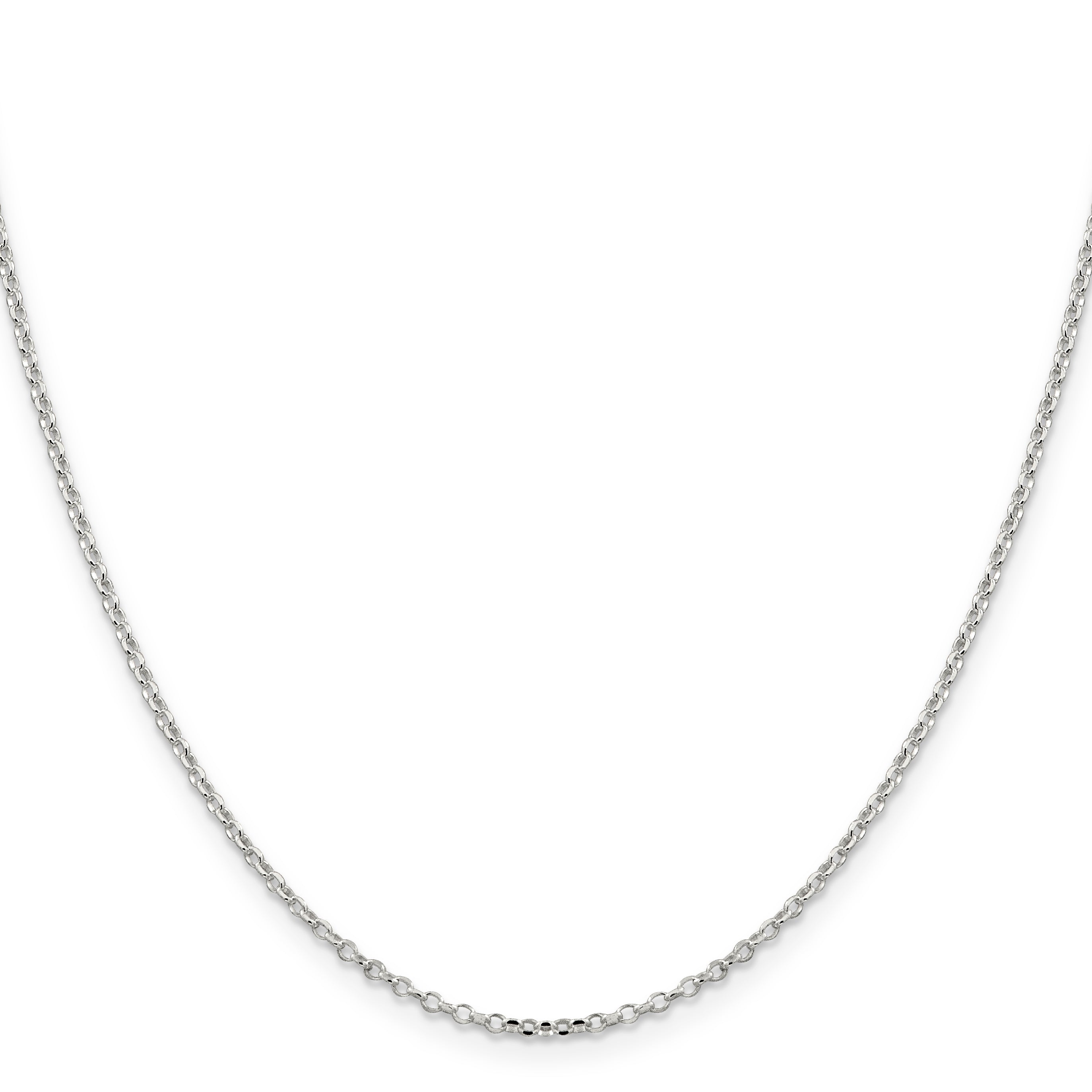 Sterling Silver 1.75mm Diamond-Cut With Extension ext. Rolo Cable Chain