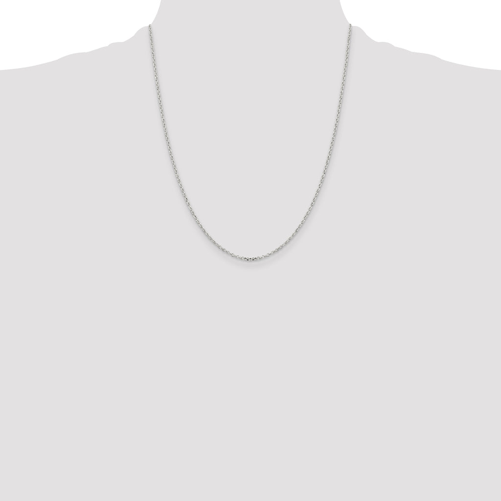 Sterling Silver 1.75mm Diamond-Cut Rolo Cable Chain
