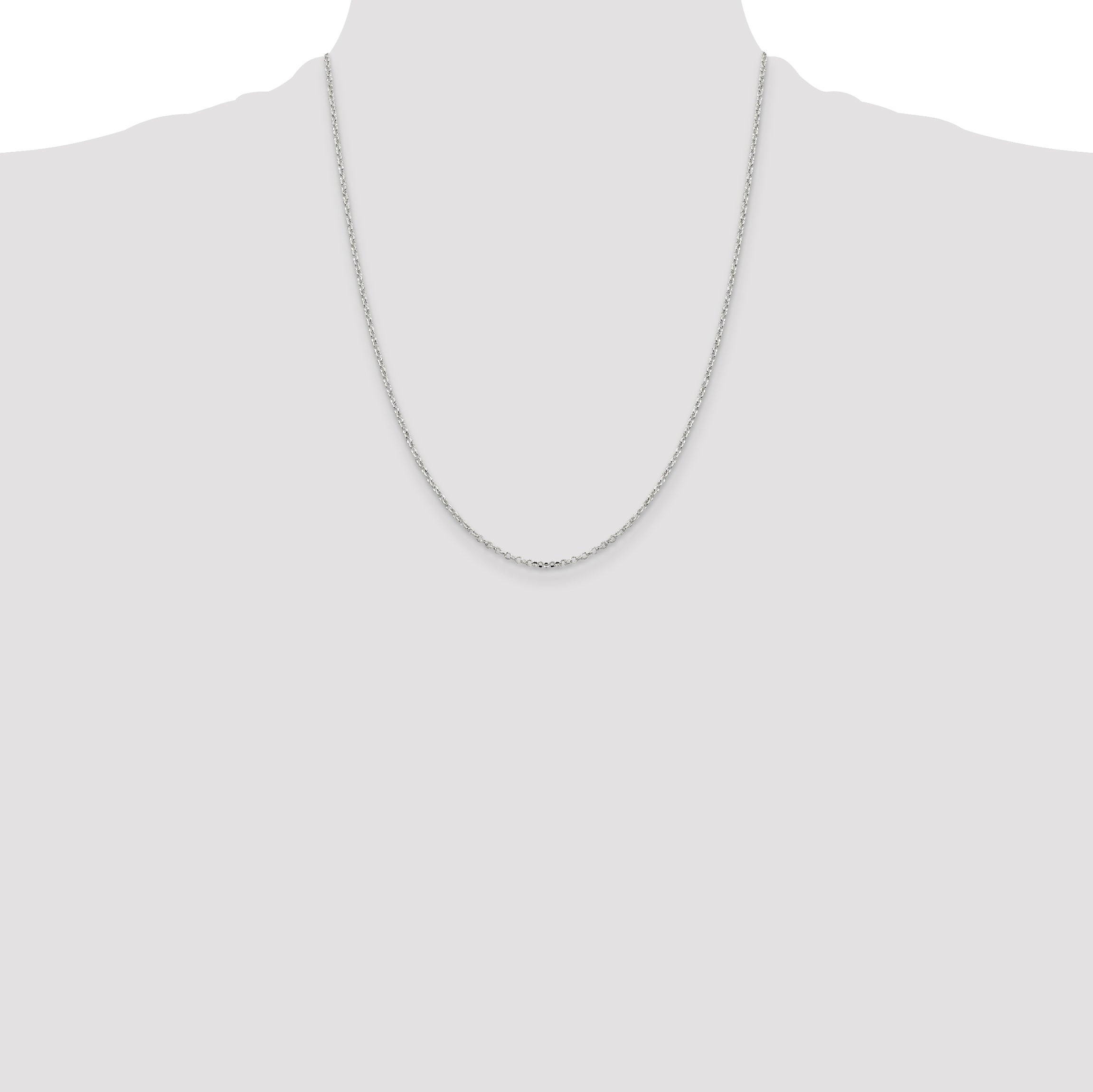 Sterling Silver 1.75mm Diamond-Cut Rolo Cable Chain