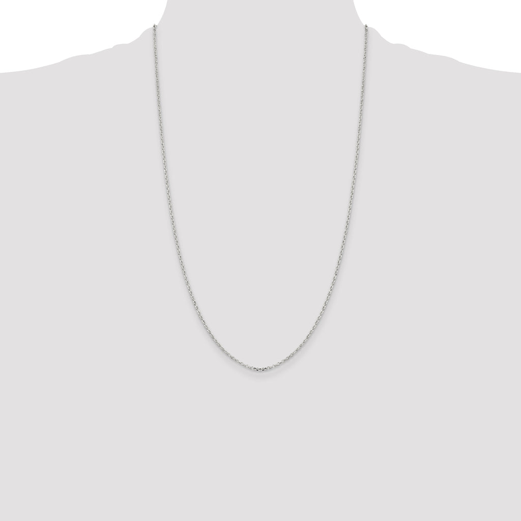 Sterling Silver 1.75mm Diamond-Cut Rolo Cable Chain