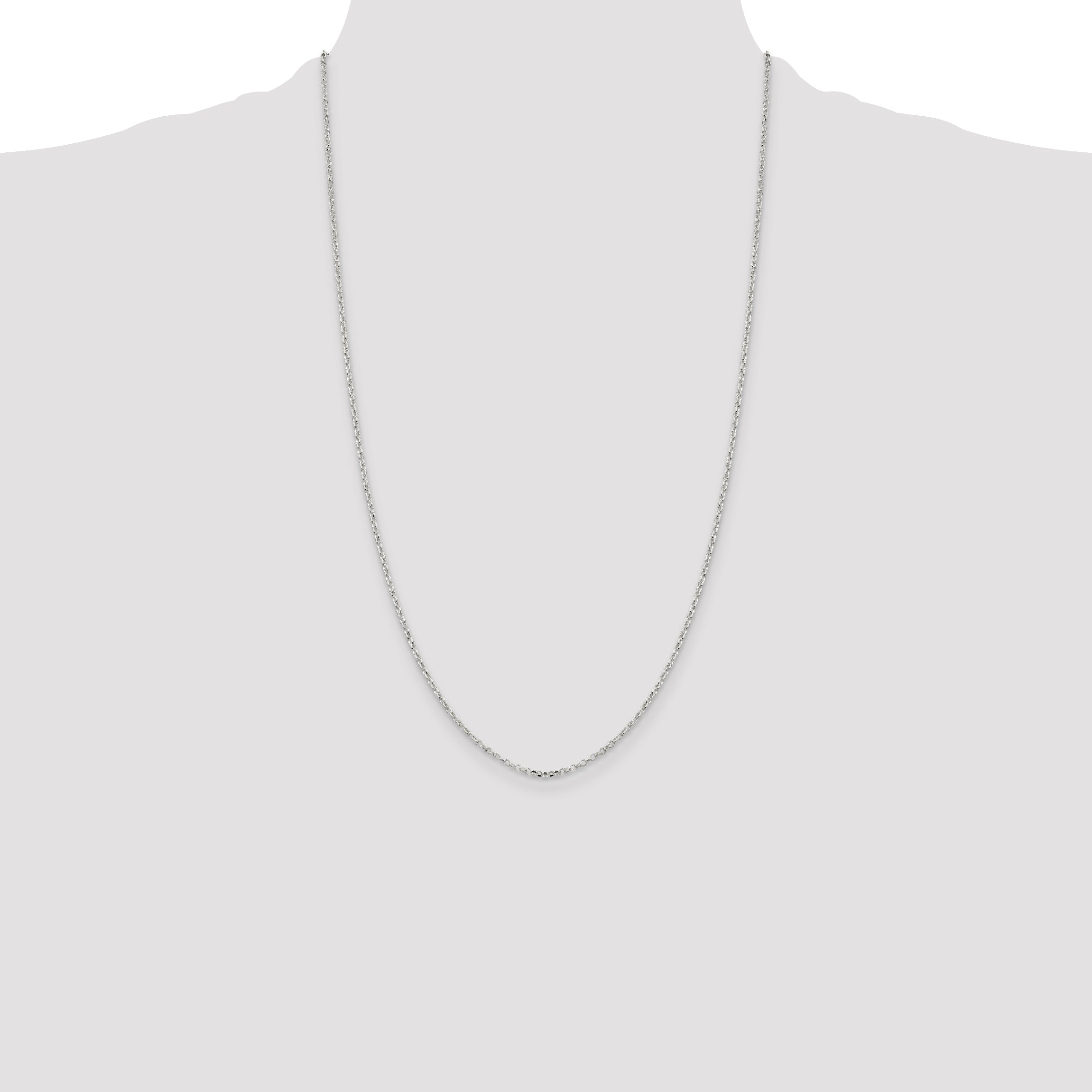 Sterling Silver 1.75mm Diamond-Cut Rolo Cable Chain