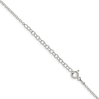 Sterling Silver 1.75mm Diamond-Cut With Extension ext. Rolo Cable Chain