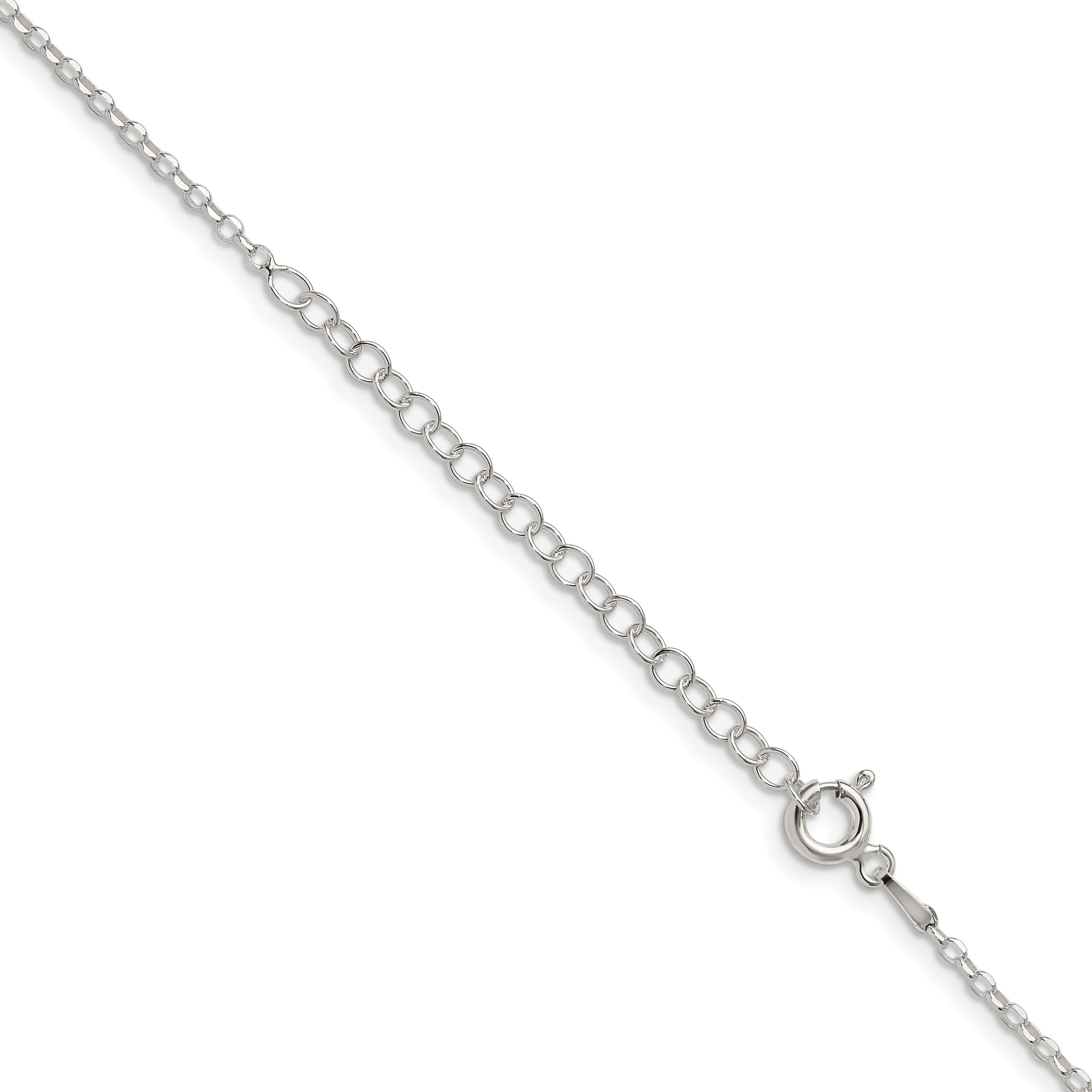 Sterling Silver 1.75mm Diamond-Cut With Extension ext. Rolo Cable Chain