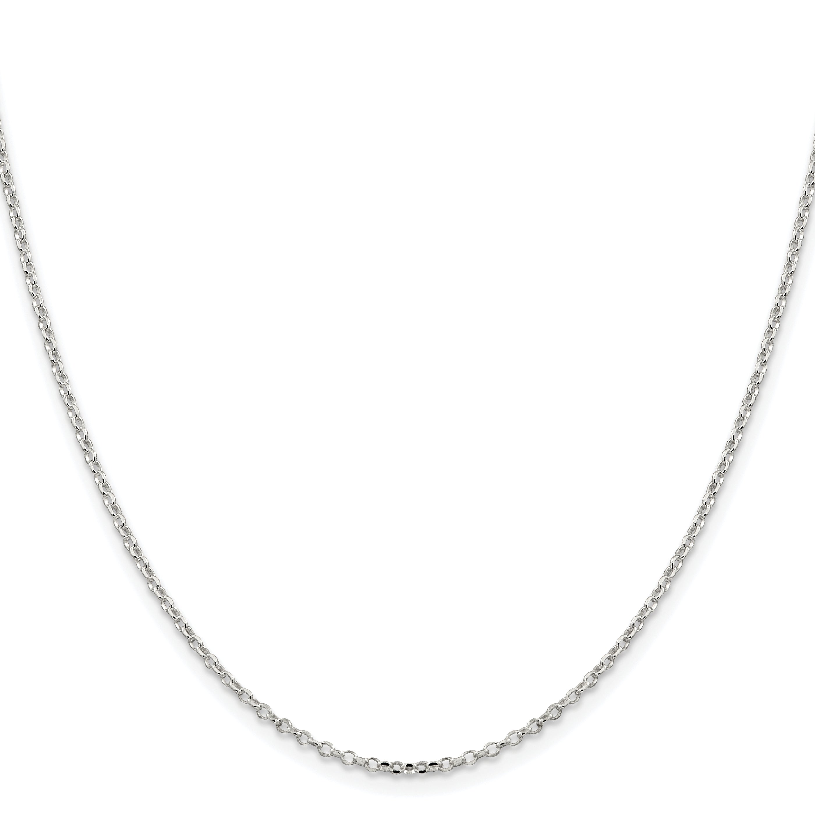 Sterling Silver Rh-plated 1.75mm Diamond-Cut With Extension ext. Rolo Cable Chain Secondary image