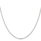 Sterling Silver Rh-plated 1.75mm Diamond-Cut With Extension ext. Rolo Cable Chain
