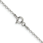 Sterling Silver Rh-plated 1.75mm Diamond-Cut With Extension ext. Rolo Cable Chain