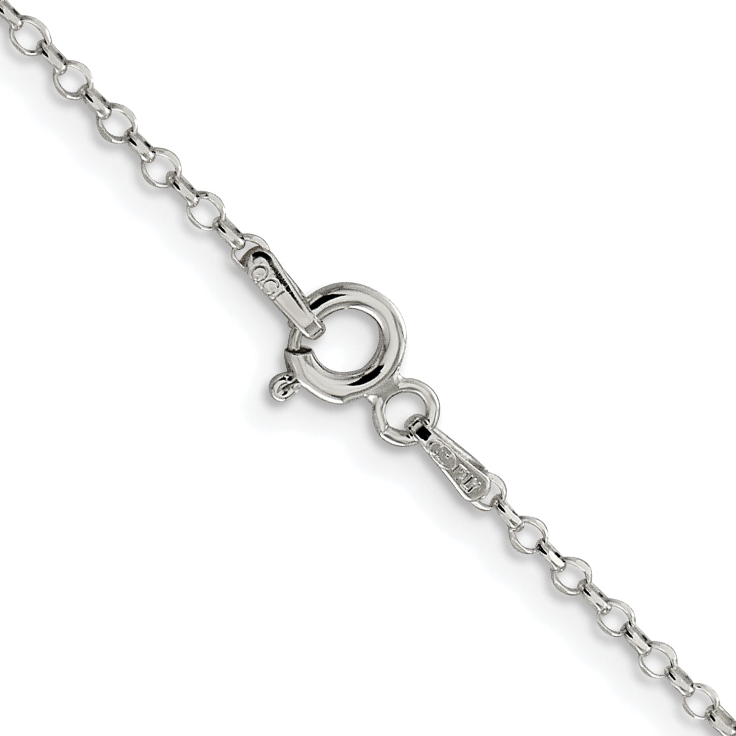 Sterling Silver Rh-plated 1.75mm Diamond-Cut With Extension ext. Rolo Cable Chain