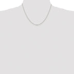 Sterling Silver Rhodium-plated 1.75mm Diamond-Cut Rolo Cable Chain