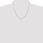 Sterling Silver Rhodium-plated 1.75mm Diamond-Cut Rolo Cable Chain