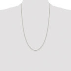 Sterling Silver Rhodium-plated 1.75mm Diamond-Cut Rolo Cable Chain