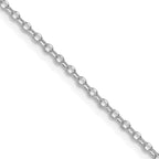 Sterling Silver Rh-plated 1.75mm Diamond-Cut With Extension ext. Rolo Cable Chain