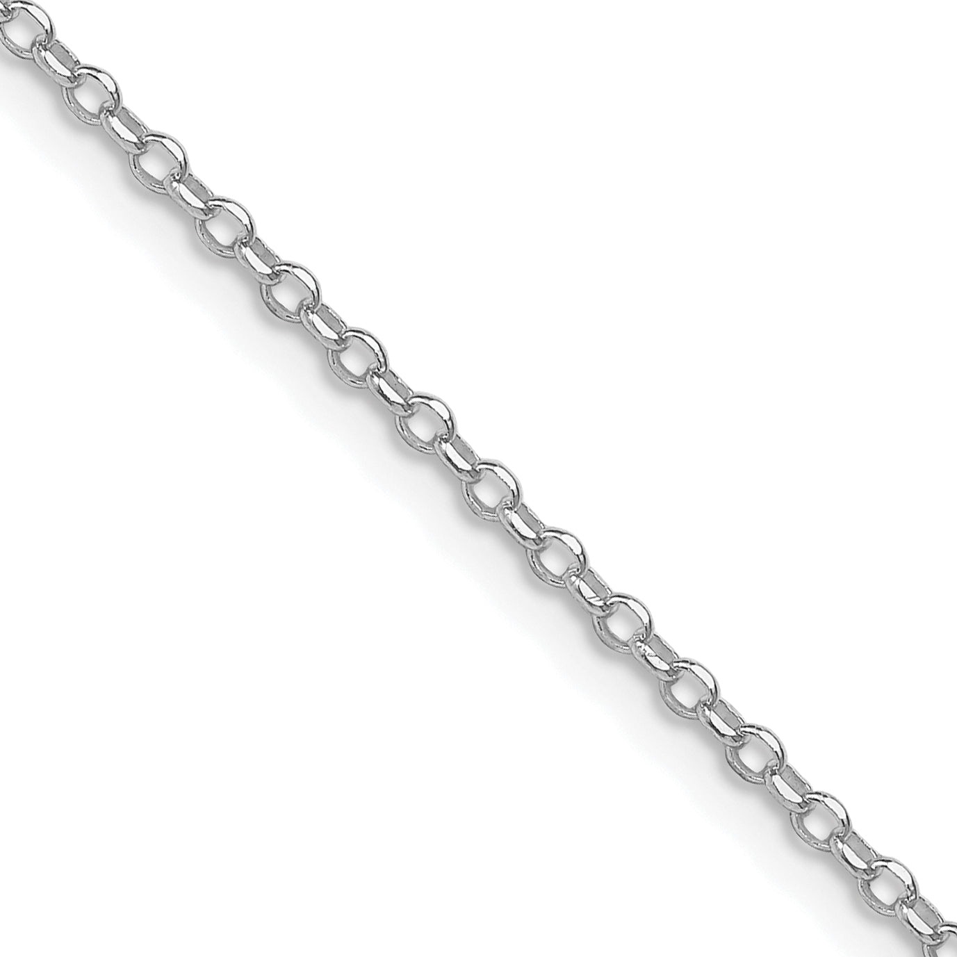 Sterling Silver Rh-plated 1.75mm Diamond-Cut With Extension ext. Rolo Cable Chain