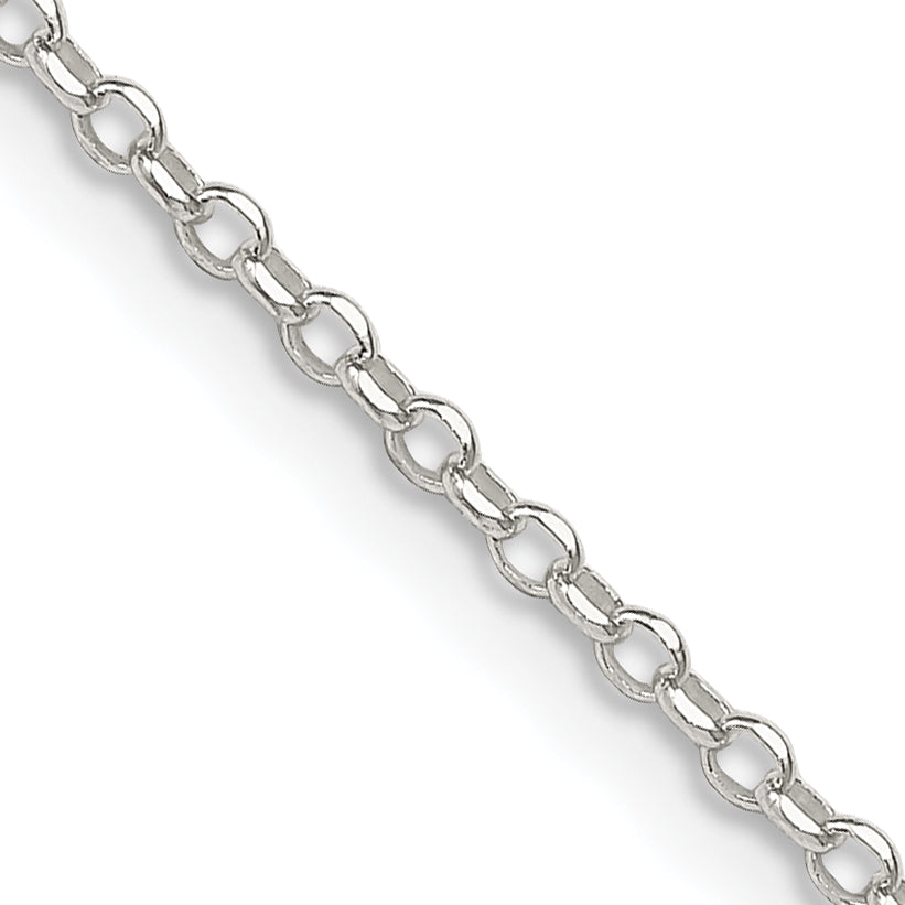 Sterling Silver 1.75mm Diamond-Cut With Extension ext. Rolo Cable Chain