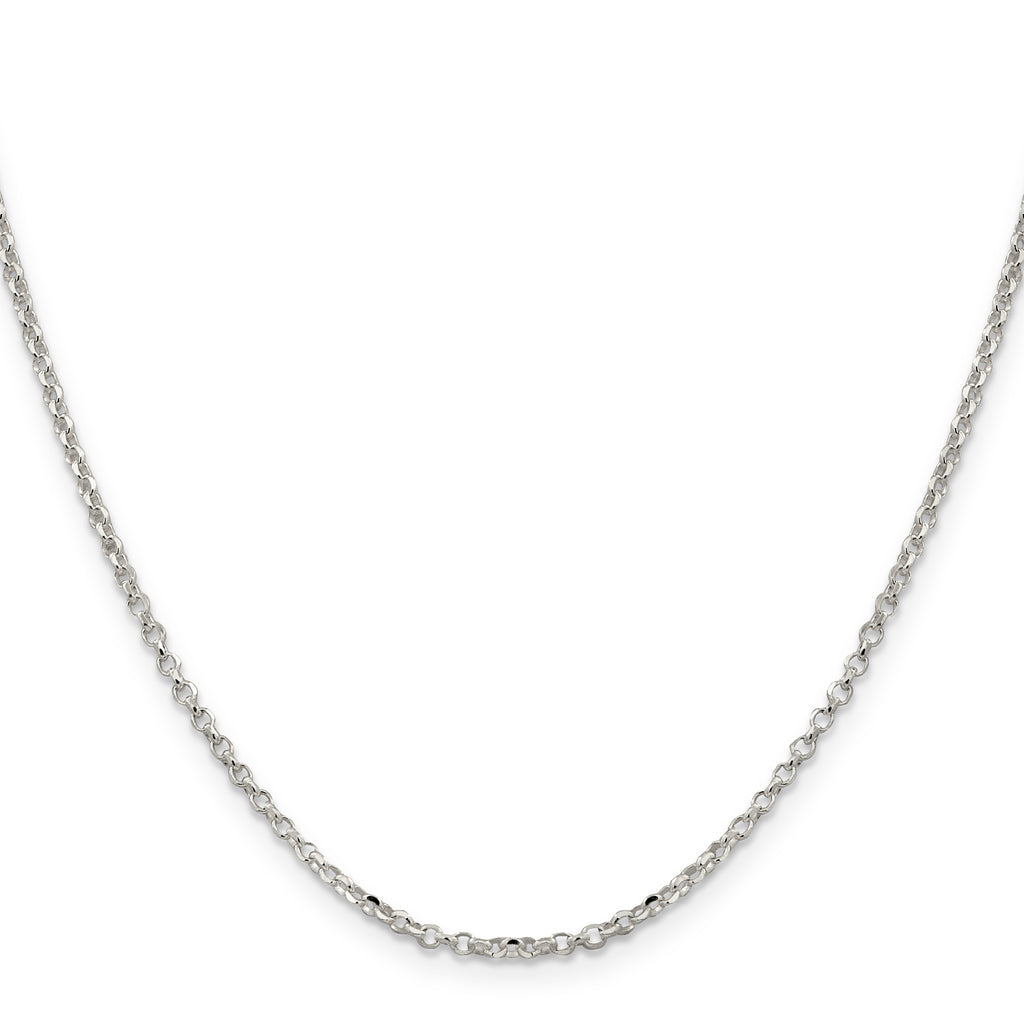 Sterling Silver 2.2mm Diamond-Cut Rolo Cable Chain