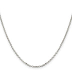 Sterling Silver 2.2mm Diamond-Cut Rolo Cable Chain